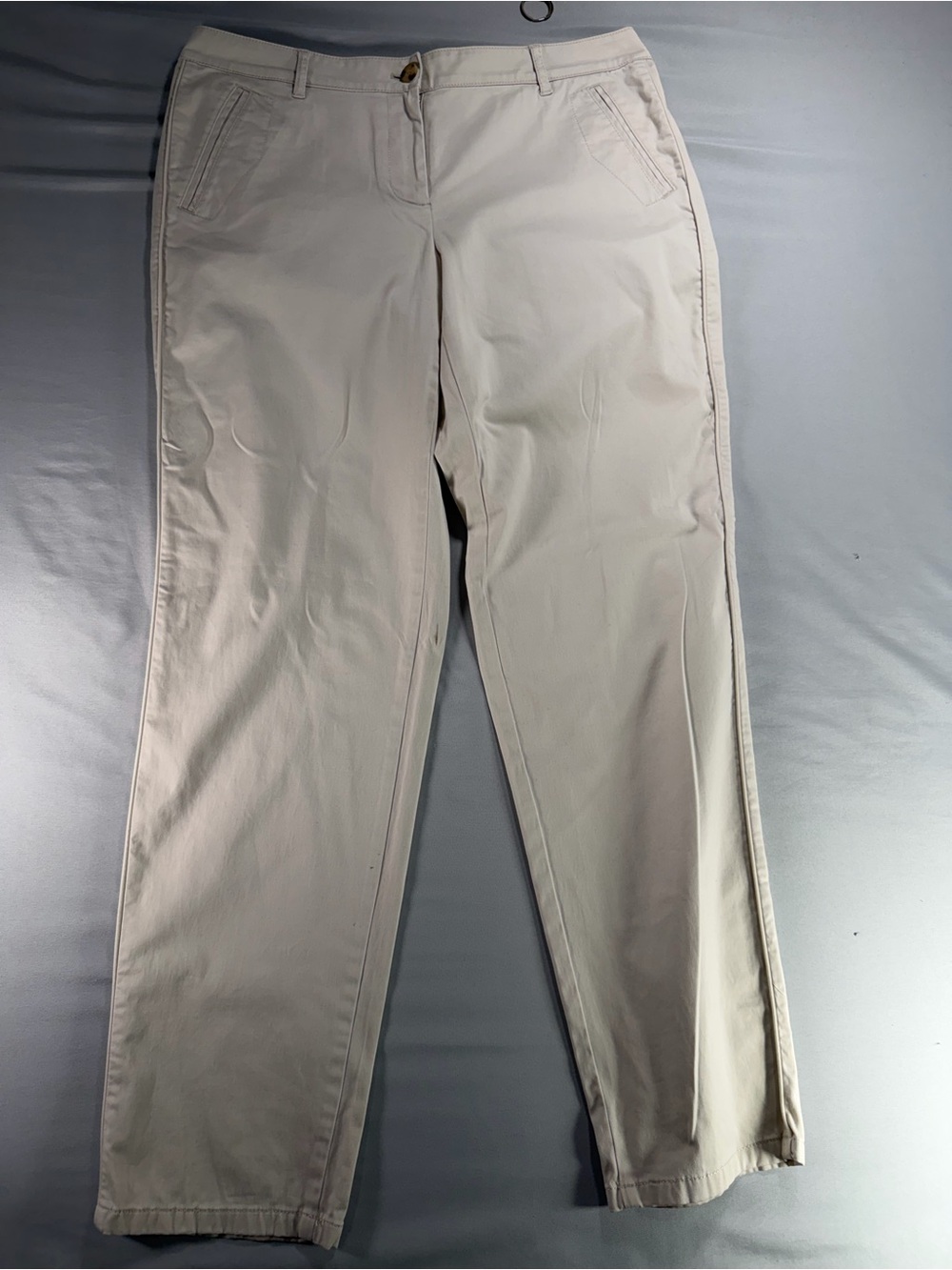 J Jill Women Size 12 Chino Pants Beige Khaki Straight Leg Stretch Casual #964